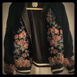 EMBELLISHED VELVET BOMBER